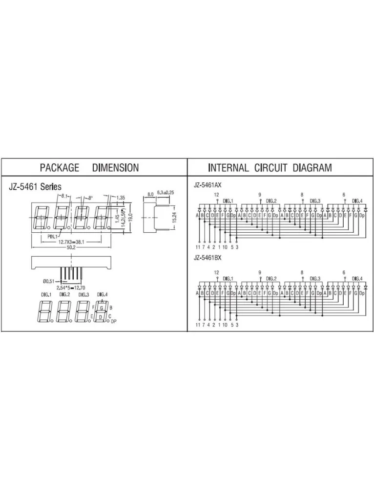 14.2mm 4 Dijit Anot Kırmızı Display JZ5461 BUR - BHM Elektronik