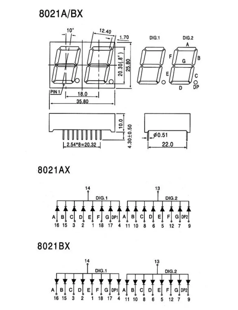 20mm 2 Dijit Anot Kırmızı Display JZ8021 BUR - BHM Elektronik