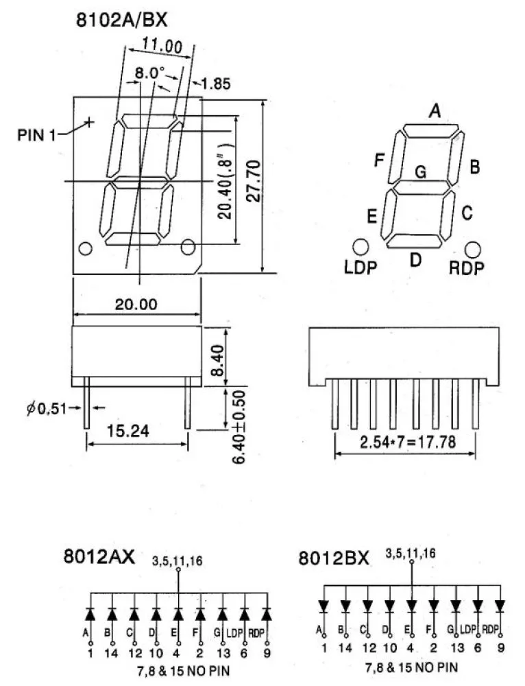 20mm Anot Mavi Display JZ8102BUB - BHM Elektronik