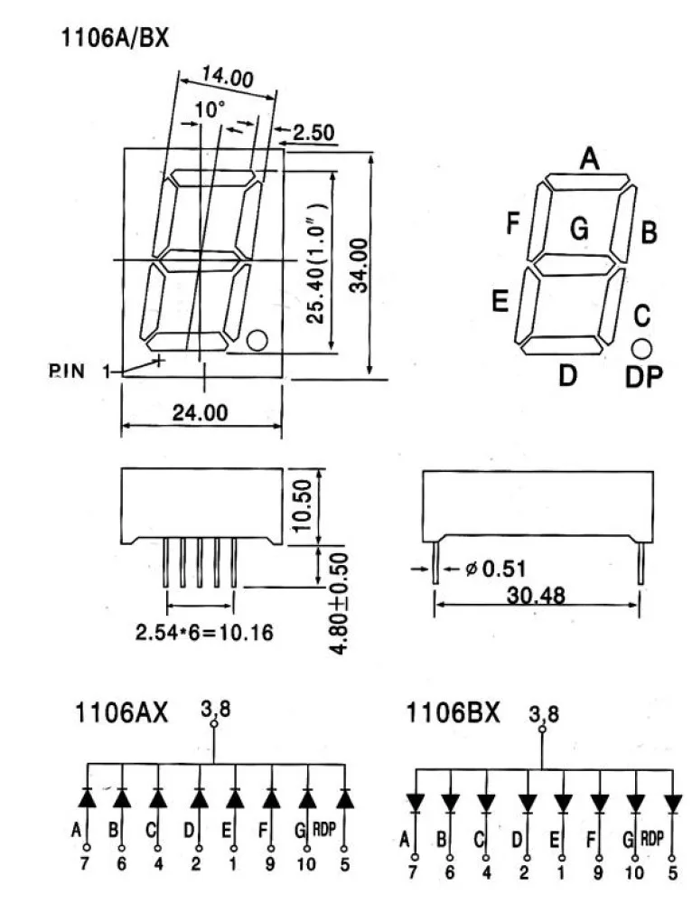 25mm Anot Kırımızı Display JZ1106BUR - BHM Elektronik