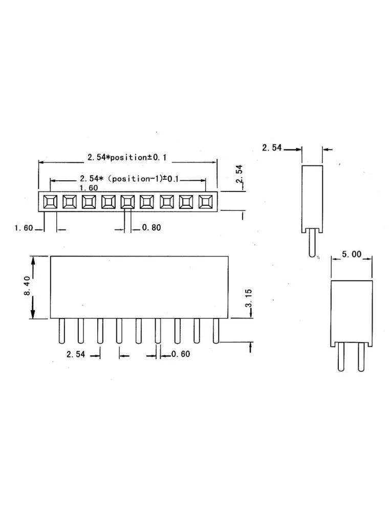 2x40 180 Derece Dişi Pın Header - görsel 2