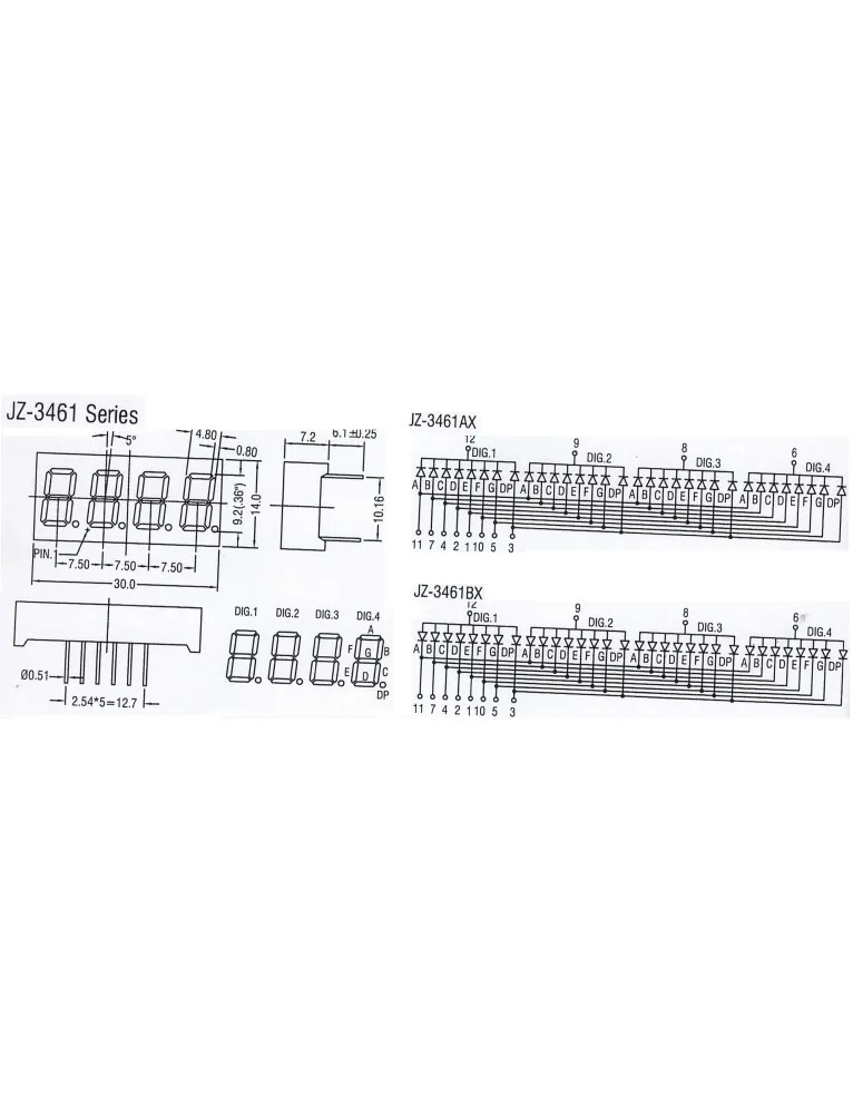 9mm 4Dijit Anot Kırmızı Display JZ3461 BUR - BHM Elektronik